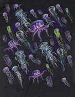 aquatic marine invertebrate species jellyfish on a t-shirt